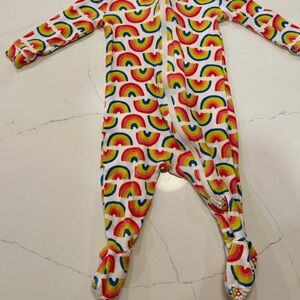 Rainbow footie pajamas